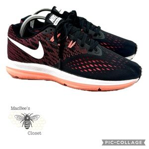 Nike Womens Zoom Winflo 4 898485-006 Black Coral Running Shoe Pink Size 8 Women